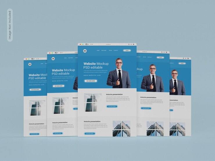Se muestra una fila de carteles de páginas web en una fila.