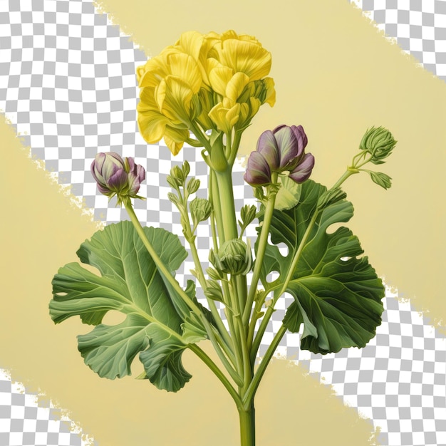 PSD se muestra una flor amarilla sobre un fondo transparente con fondo blanco.