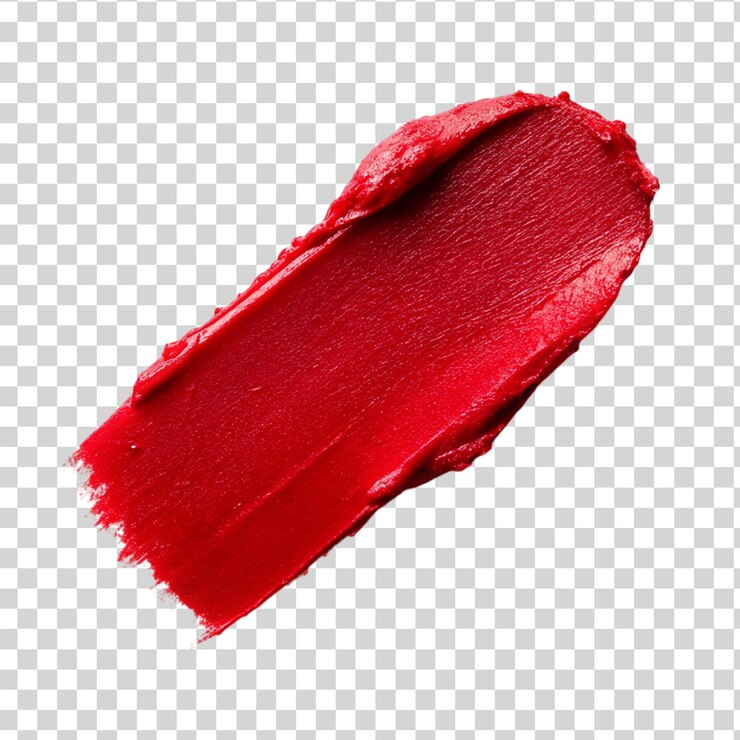 PSD muestra de lápiz labial rojo aislada sobre un fondo transparente