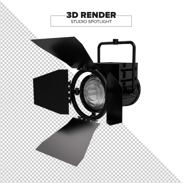 PSD se muestra una luz de estudio de representación 3d con un fondo negro.