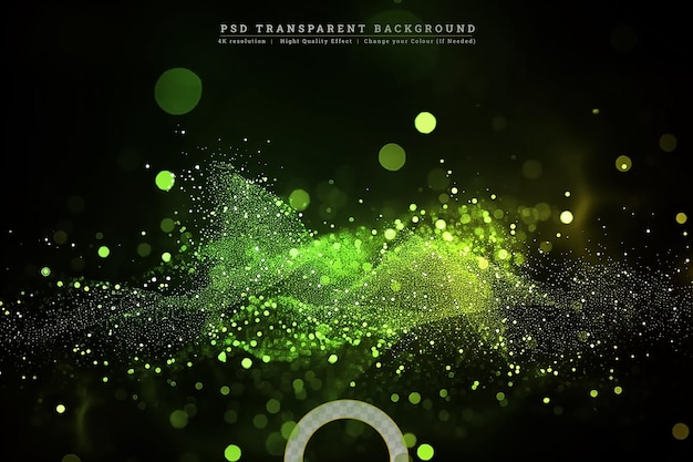 PSD se muestra una luz verde en un fondo transparente