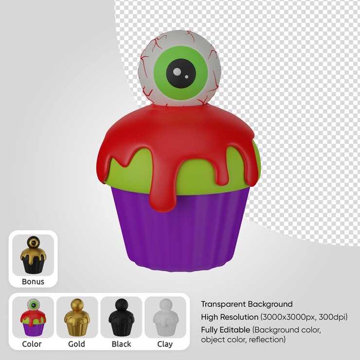 PSD muffin 3d con ojo