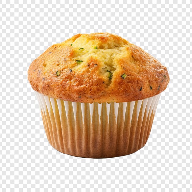 Muffin de calabacín fresco aislado sobre un fondo transparente