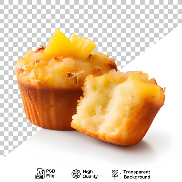 Muffin de abacaxi isolado em fundo transparente inclui arquivo png