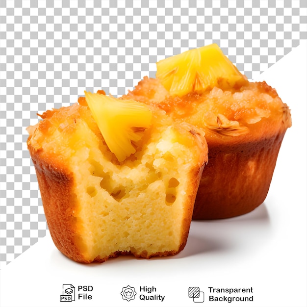 PSD muffin de abacaxi isolado em fundo transparente inclui arquivo png