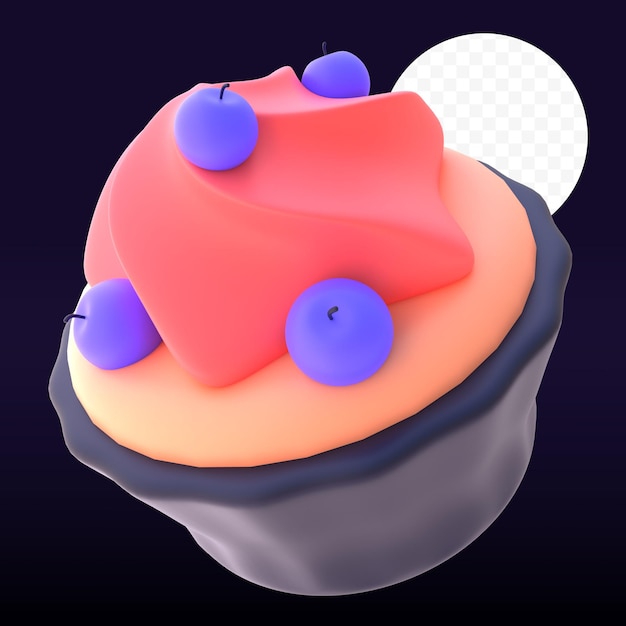 Muffin in gerenderter 3d-grafik