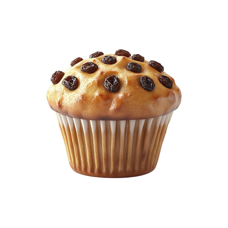 PSD muffin de pasas en taza de papel