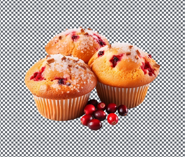 Muffins Aux Canneberges Si Doux Isolés Sur Fond Transparent