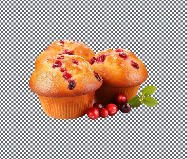 Muffins Aux Canneberges Si Doux Isolés Sur Fond Transparent