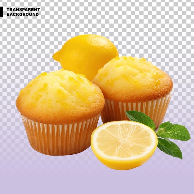 PSD muffins de limão isolados em fundo transparente