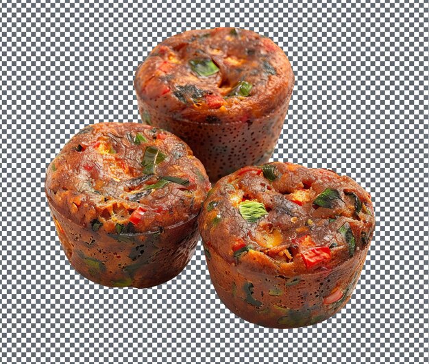 PSD des muffins guinéens délicieux et délicieux isolés sur un fond transparent