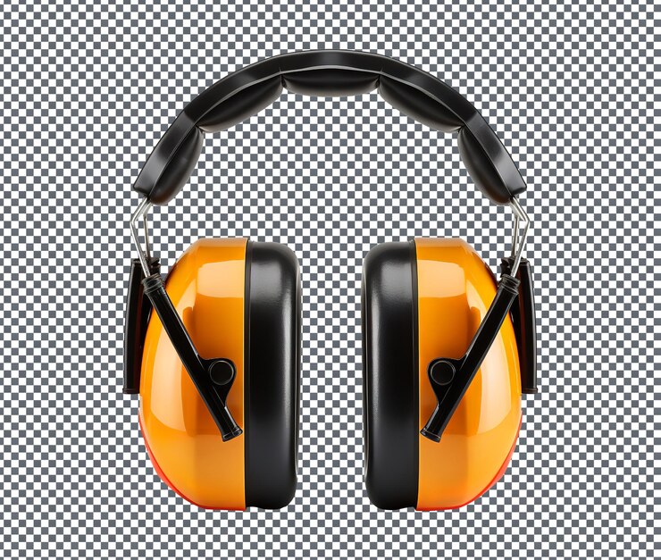 PSD muffs de ouvido compactos isolados em fundo transparente