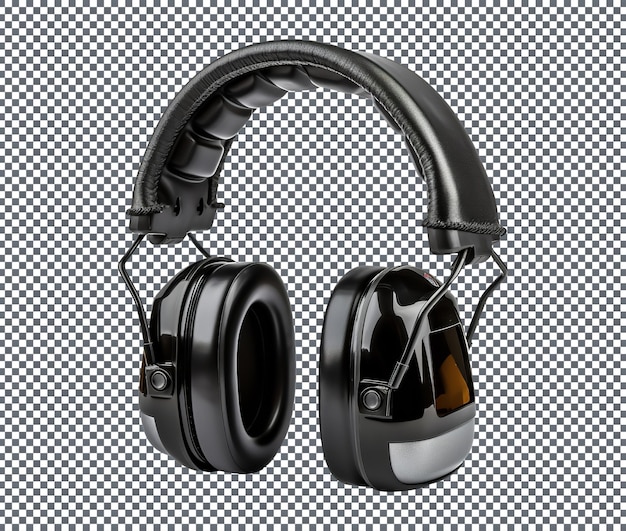 Muffs de oído de disparo electrónico aislados sobre un fondo transparente