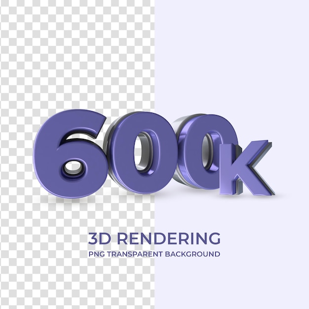 Muito peri 600 mil seguidores renderização em 3d fundo transparente isolado