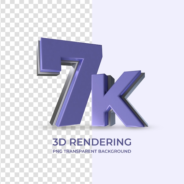 PSD muito peri 7k seguidores 3d renderização de fundo transparente isolado