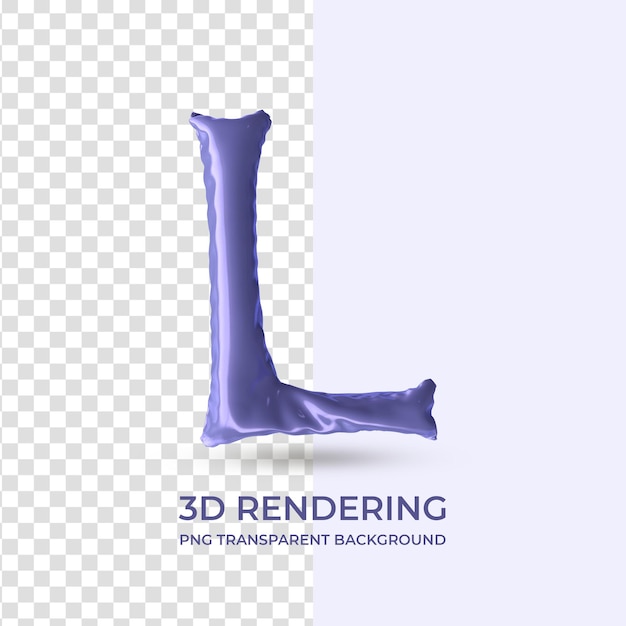 Muito Peri Balão Texto Letra L Renderização 3D fundo transparente isolado