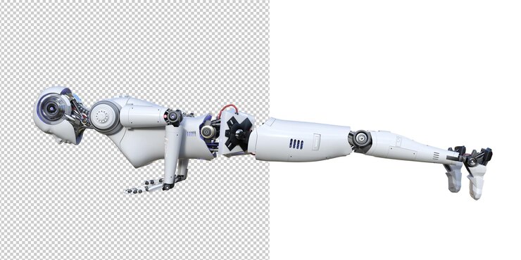 PSD mujer android yoga pose 3d render aislado