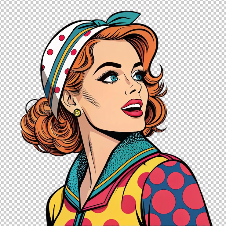 PSD mujer bonita en vestido rojo tinta y acuarela