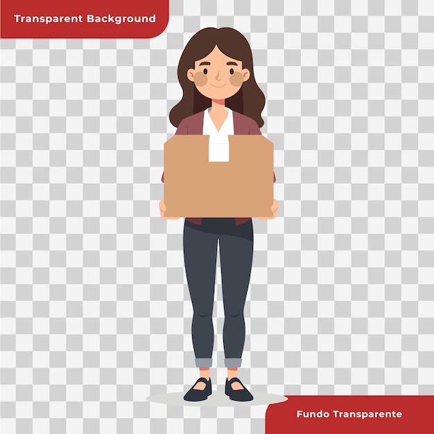 Mujer con una caja
