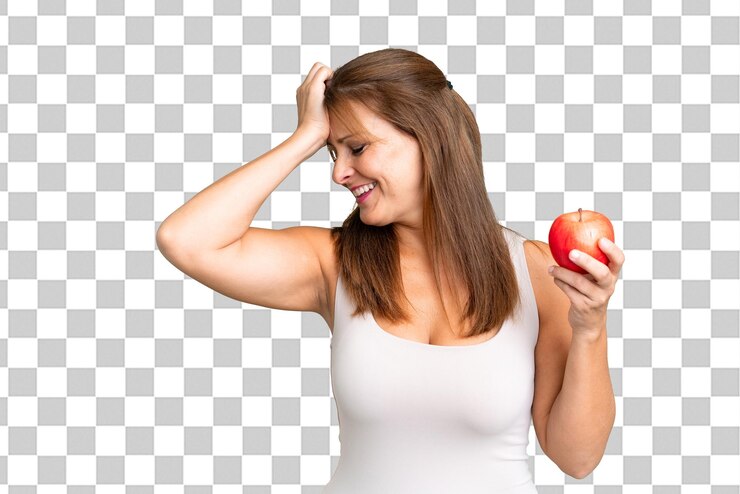 PSD mujer caucásica morena de mediana edad