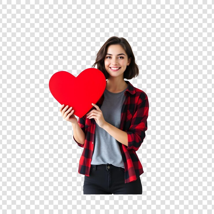 PSD mujer celebrando el día de san valentín