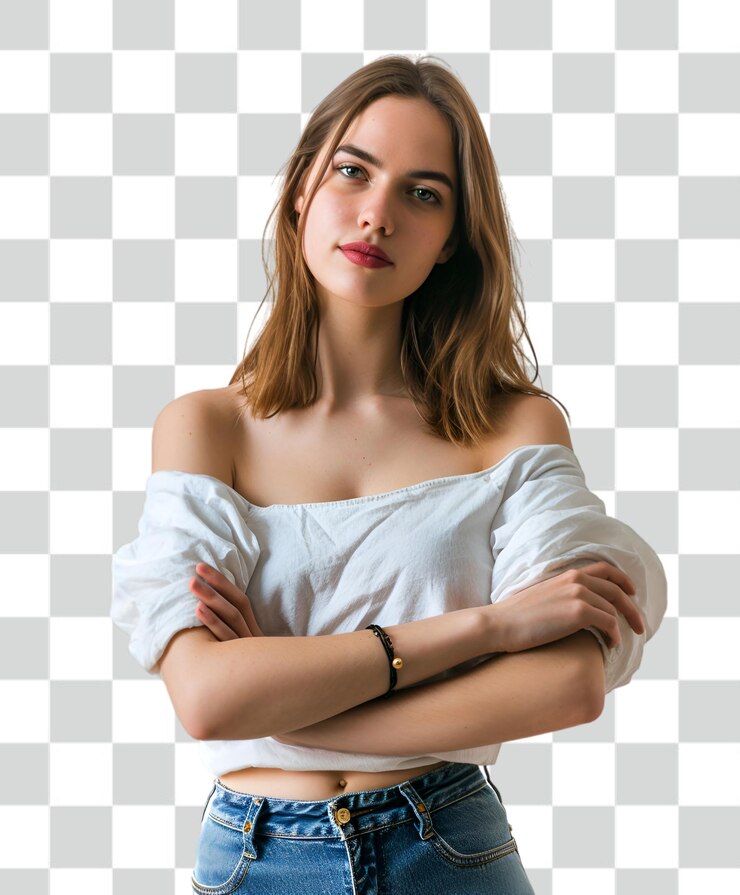 PSD mujer chica de fondo transparente