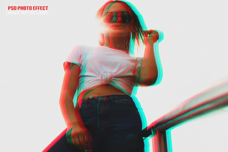 Una mujer colorida Diseño de efectos fotográficos generativos Psd