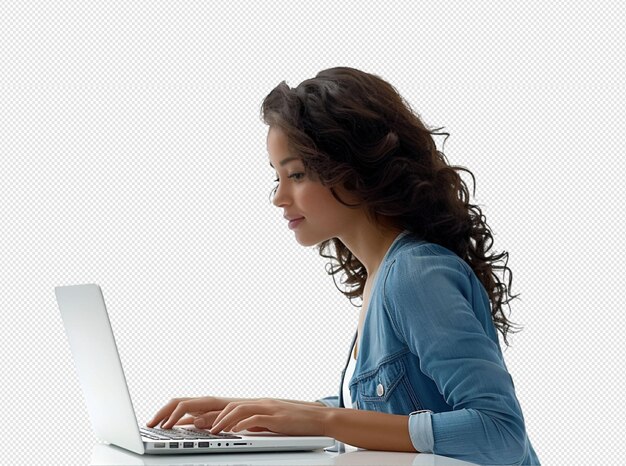 Mujer con computadora portátil
