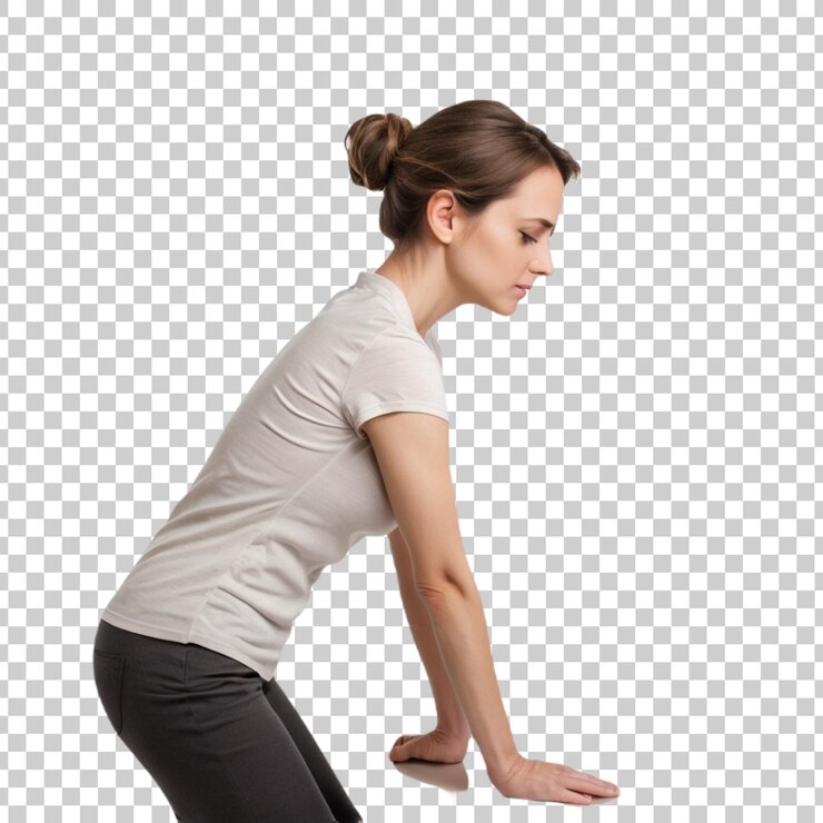 PSD una mujer está haciendo ejercicios de yoga con una foto de una mujer