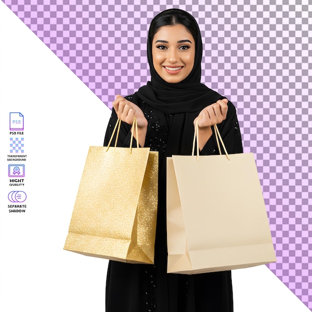 Mujer feliz con bolsas de compra