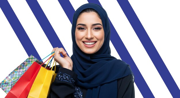 Mujer feliz haciendo compras