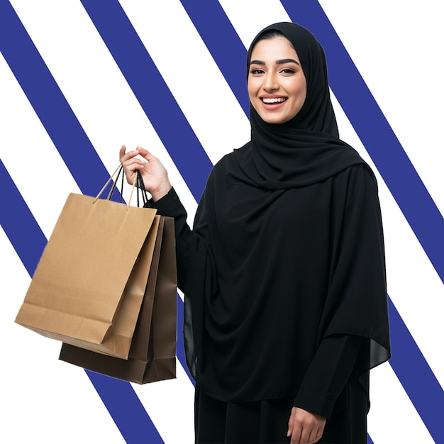 Mujer feliz haciendo compras