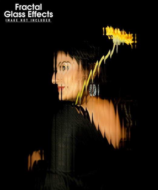 Mujer con flores efectos fotográficos de vidrio fractal