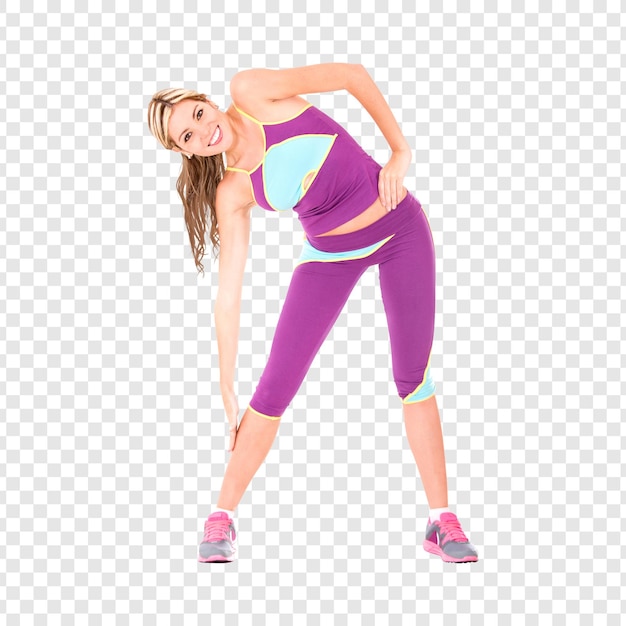 Mujer haciendo estiramiento lateral