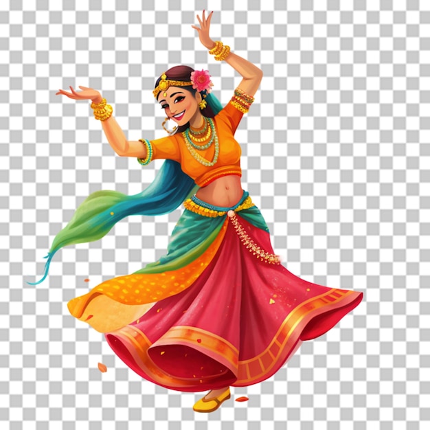 Una mujer india bailando.