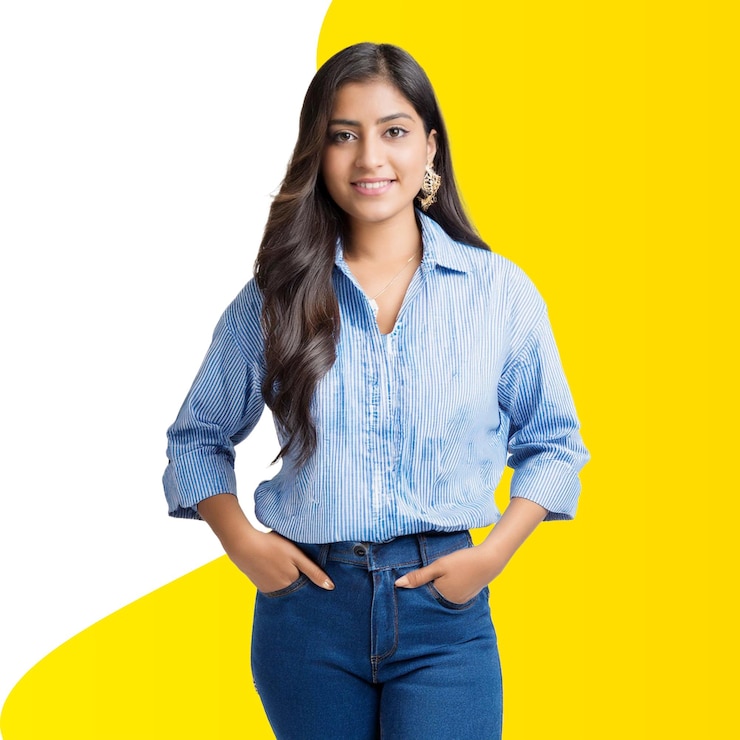 PSD mujer joven confiada