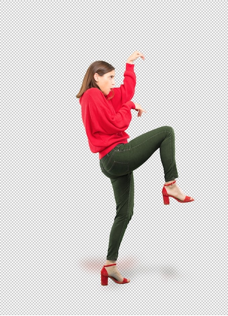 Mujer joven y guapa con expresión de enfadada