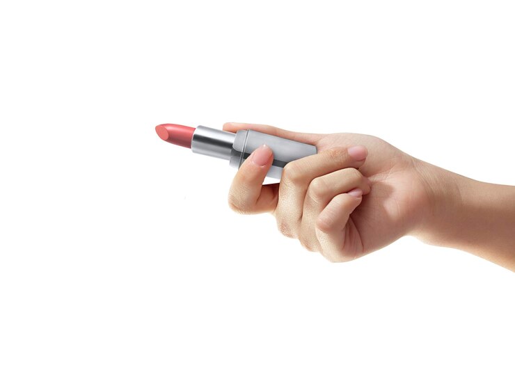 PSD mujer con lápiz labial de fondo transparente.