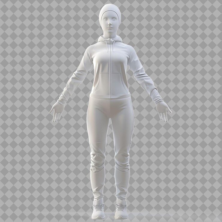 PSD mujer de mediana edad elástica con forma flexible elasticidad forma ilustración de carácter 3d aislada