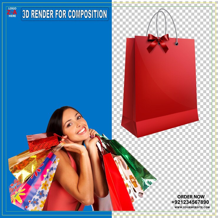 PSD mujer de moda compras belleza mujer sosteniendo tres moda chica gente