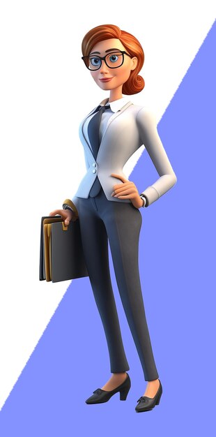 PSD mujer de negocios carácter mujer trabajadora concepto 3d ilustración