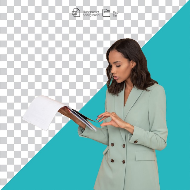 Mujer de negocios revisando documentos