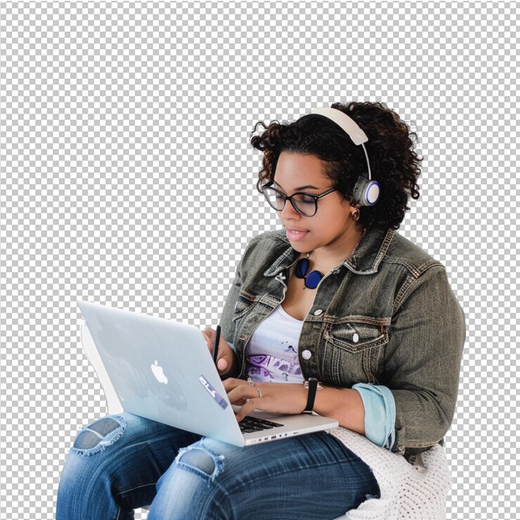 mujer de negocios trabajando en una computadora portátil