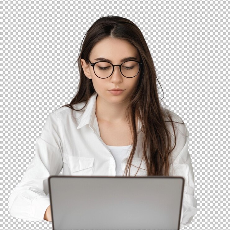 mujer de negocios trabajando en una computadora portátil