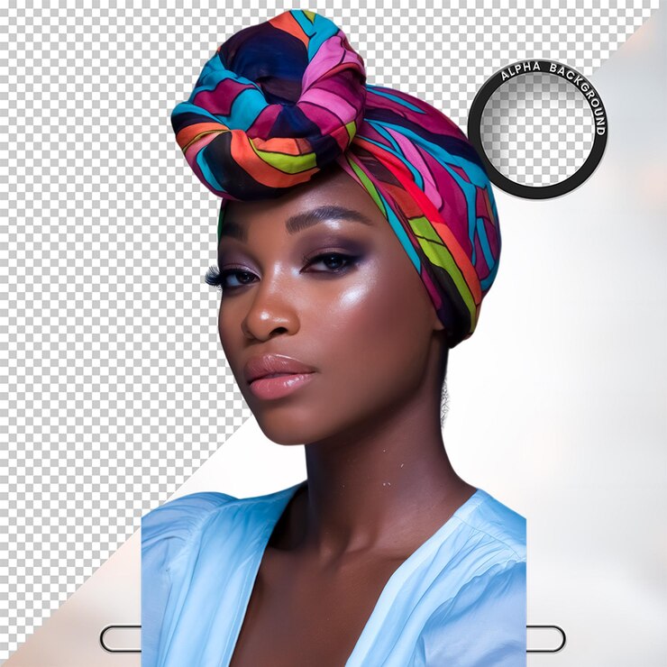 Mujer negra afro PSD Elemento PNG