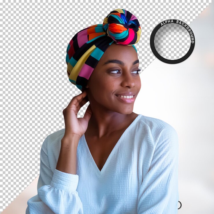 PSD mujer negra afro psd elemento png