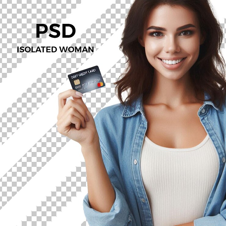 una mujer con una tarjeta de crédito que dice ssp