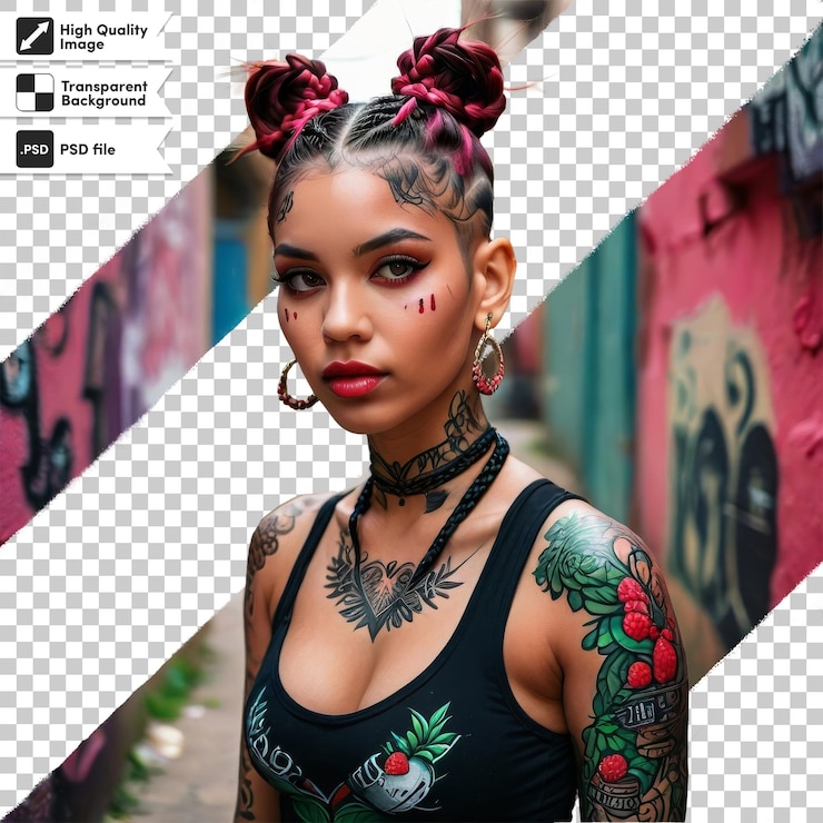 PSD una mujer con un tatuaje en el brazo y las palabras " x "