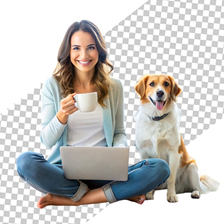 PSD mujer de tiro medio sosteniendo una taza