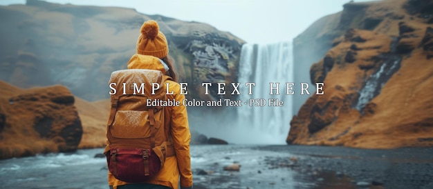 Mujer con vistas a la cascada